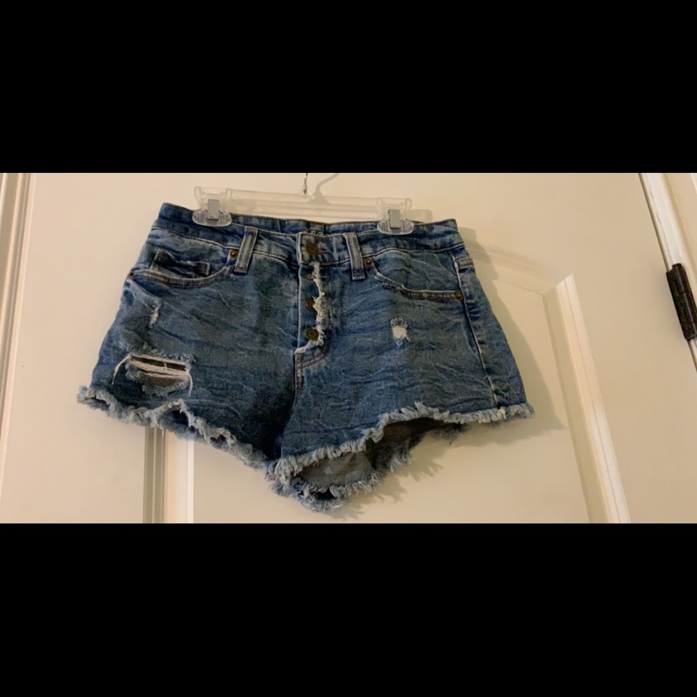 Ripped Denim Shorts